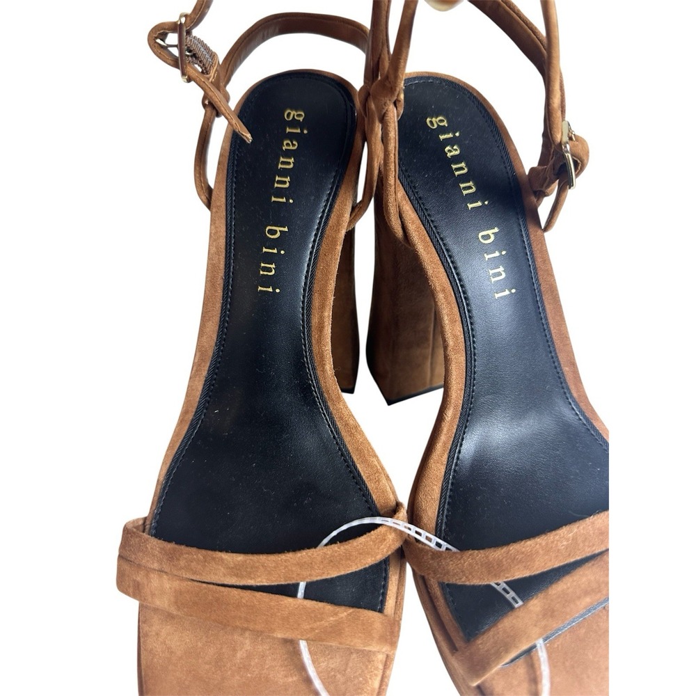 Gianni Bini Women's Brown Suede Square Platform Heels Size 10M - Picture 4 of 5